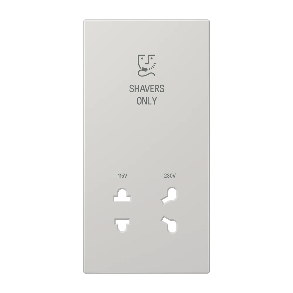 Centre plate 1-gang, Shavers only, light grey