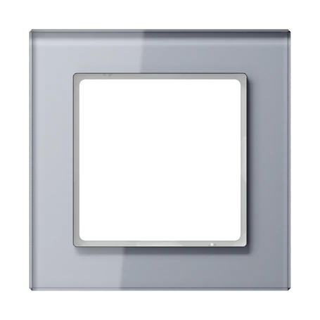 Glass frame 1-gang, crystal grey
