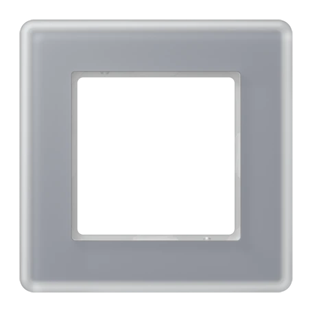 Glass frame 1-gang, crystal grey