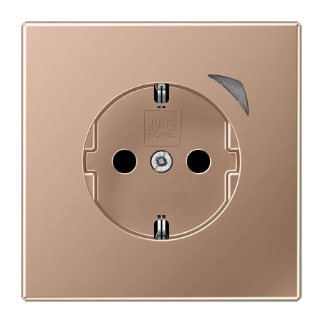 JUNG HOME SCHUKO® 能源检测插座, Safety Plus, brushed bronze