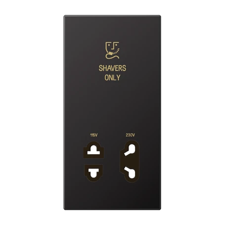Centre plate 1-gang, Shavers only, dark