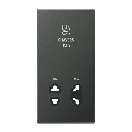 Centre plate 1-gang, Shavers only, anthracite