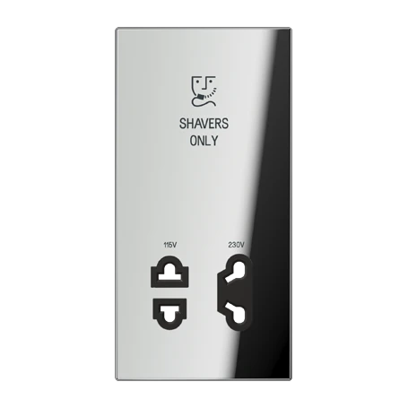 Centre plate 1-gang, Shavers only, chrome