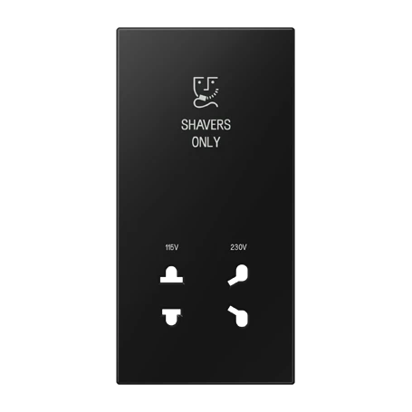 Centre plate 1-gang, Shavers only, matt graphite black