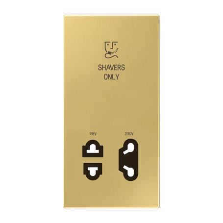 Centre plate 1-gang, Shavers only, classic brass