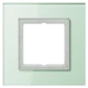 Glass frame 1-gang, soft white (1-gang, 115 x 115 x 11 mm)