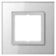 Glass frame 1-gang, white (1-gang, 115 x 115 x 11 mm)
